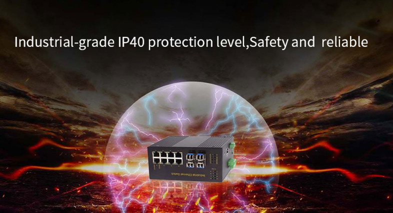 MAIWE MISCOM7212GP Managed Industrial Layer 2 POE Switch IP40 Protection Level, Safe And Reliable